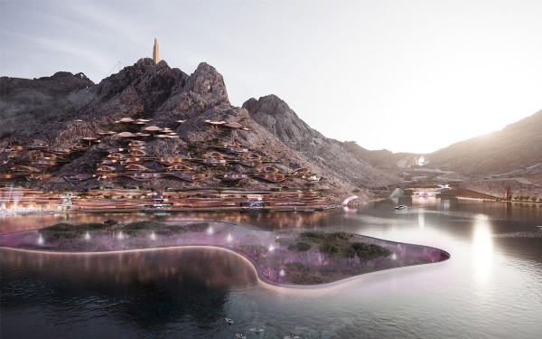 Визуализация проекта курорта Zaha Hadid Architects в Саудовской Аравии&nbsp;